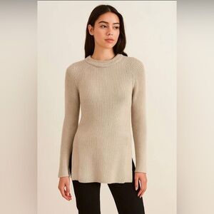 WILFRED Sweater Knit Tunic - Exaggerated side slits, rib knit. Cotton, nylon